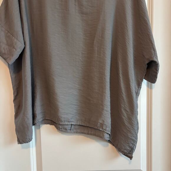 Becasa Gray Slouchy Pullover Tunic Top Boho OS Lagenlook Natural Essential - Picture 4 of 9